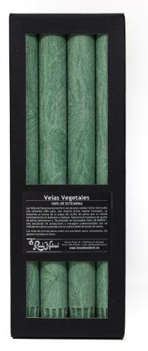 Cylindrical candles for green candlestick