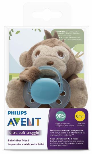 Ultra Soft Pacifier 0-6M + Plush Monkey Ultra Soft Pacifier 0-6M + Plush Monkey