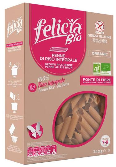 Penne Rigate Di Riso integral pasta 340 gr Penne Rigate Di Riso integral pasta 340 gr